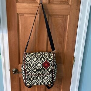Petunia Pickle Bottom Black/Off White Geometric Backpack Diaper Bag